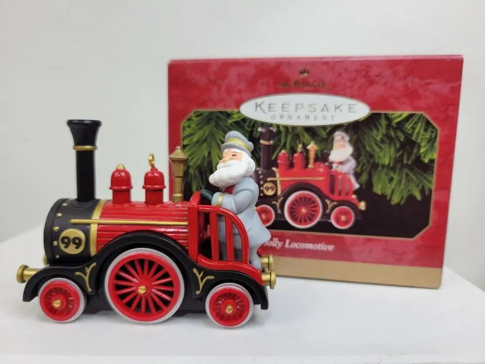 Hallmark Keepsake 1999 Jolly Locomotive Ornament Santa Die Cast Metal NEW in Box